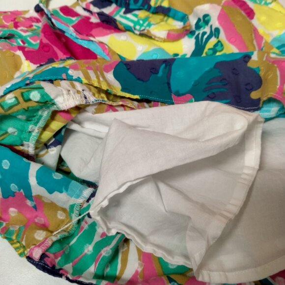 J Crew Skirt Outfit Size 0 P Petite Pink Blue Floral Halter Ruffled Blue Pink - Picture 15 of 16